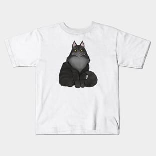 Cat - Maine Coon - Black Kids T-Shirt